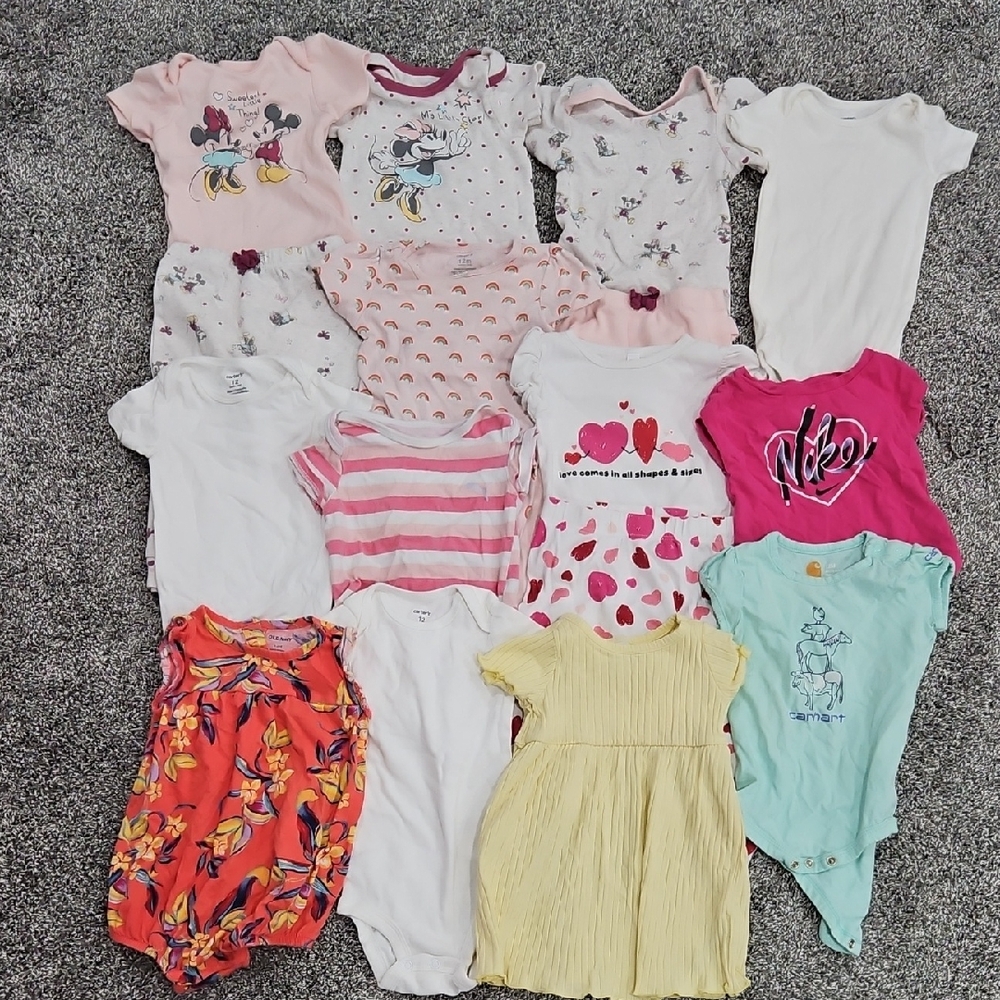 Baby Girl 12 Month Short Sleeve Top Set